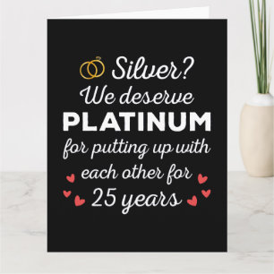 25. Hochzeitstag I - Silver Funny Couple Karte