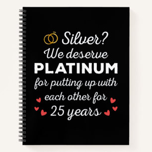 25. Hochzeitstag I - Silver Funny Couple Notizbuch