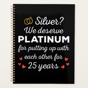 25. Hochzeitstag I - Silver Funny Couple Planer