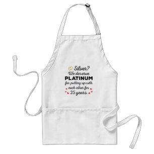 25. Hochzeitstag I - Silver Funny Couple Schürze
