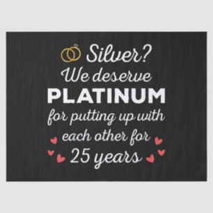 25. Hochzeitstag I - Silver Funny Couple Seidenpapier