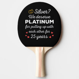 25. Hochzeitstag I - Silver Funny Couple Tischtennis Schläger