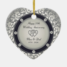 25. Hochzeitstag Keramikornament