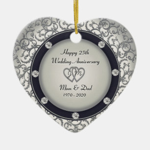 25. Hochzeitstag Keramikornament