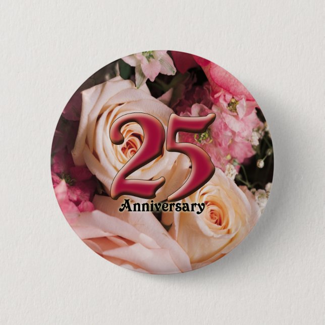 25. Hochzeitstag-Knöpfe Button (Vorderseite)