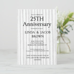 25. Hochzeitstag Lichtgraue Silberstreifen Einladung