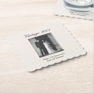 25. Hochzeitstag-Party personalisiertes Foto Untersetzer
