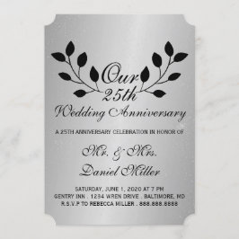 25. Hochzeitstag Party Silver Invite Einladung