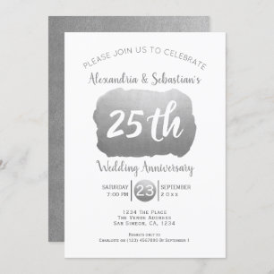 25. Hochzeitstag Personalisierte Imitate Silber Einladung