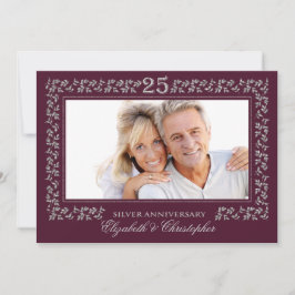 25. Hochzeitstag Pflaumensilber Foto Einladung