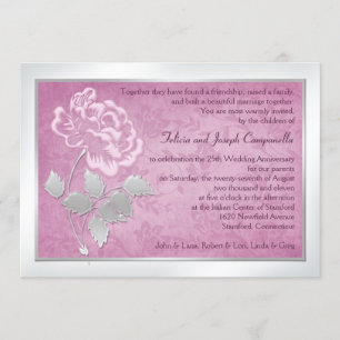 25. Hochzeitstag Pink Peony Einladung