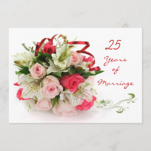 25. Hochzeitstag. Rose Einladung