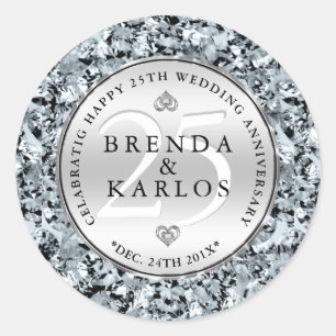 25. Hochzeitstag Runder Aufkleber