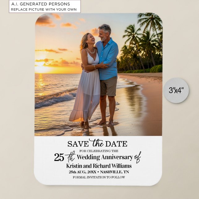 25. Hochzeitstag Save-the-Date-Foto Magnet (Von Creator hochgeladen)