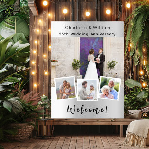 25. Hochzeitstag Silber Foto Begrüßungszeichen Poster