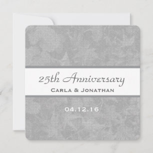 25. Hochzeitstag Silber Gedämpfte Blätter B09B Einladung