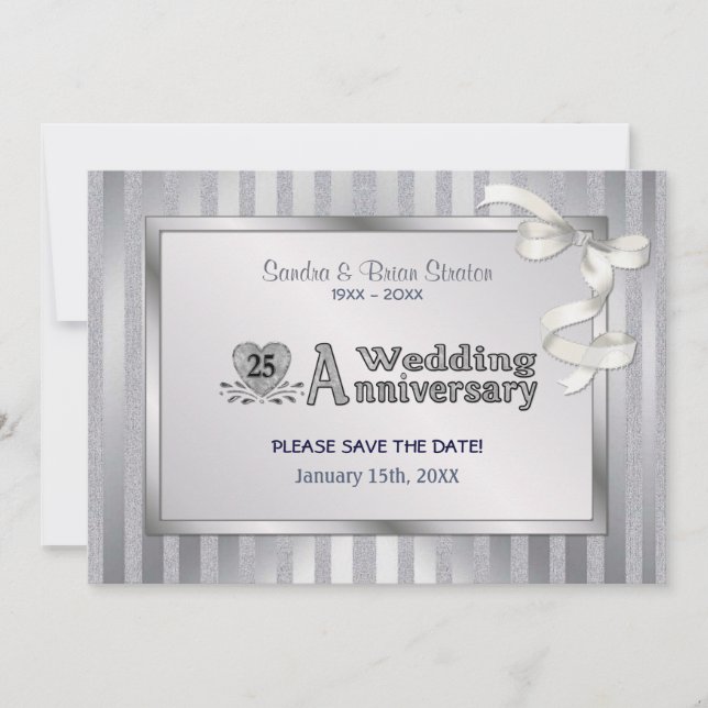 25. Hochzeitstag - Silber Save The Date (Vorderseite)