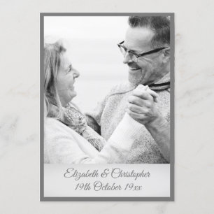 25. Hochzeitstag Silber-Schwarz-Weiß-Foto Einladung