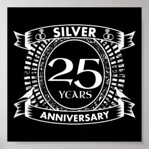 25. Hochzeitstag Silber Wappen Poster