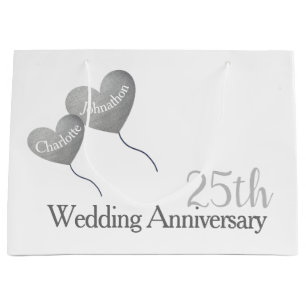 25. Hochzeitstag Silberballon Große Geschenktüte