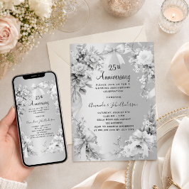 25. Hochzeitstag Silberblumenbögen Einladung