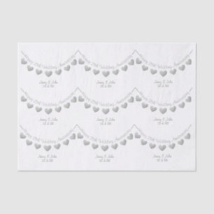 25. Hochzeitstag Silberes Herzpapier Seidenpapier