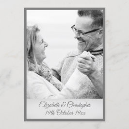 25. Hochzeitstag Silberes Schwarz-weißes Foto Einladung