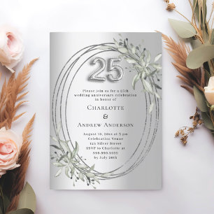 25. Hochzeitstag Silbergrün Einladung