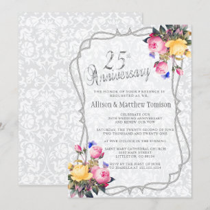 25. Hochzeitstag Silberhochzeit in Silver Spring   Einladung