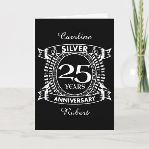 25. Hochzeitstag Silberkamm Karte