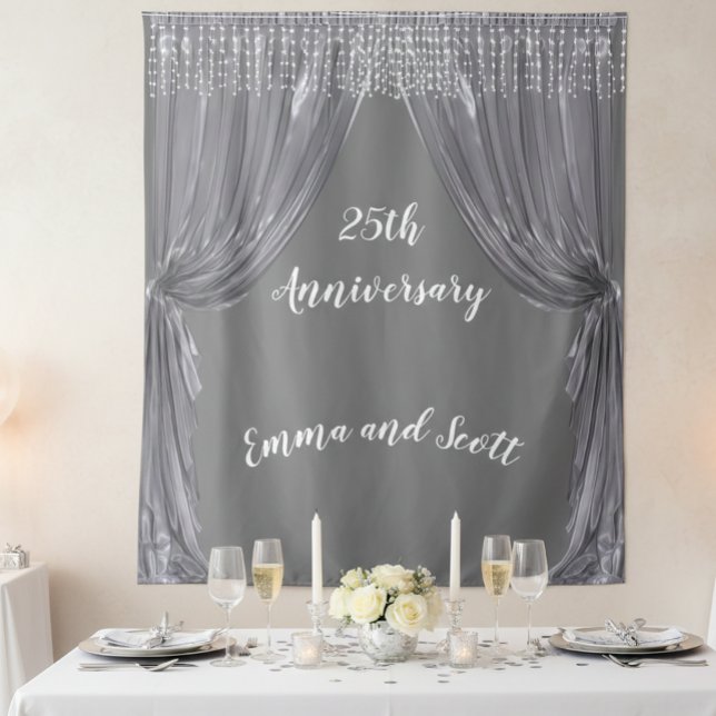 25. Hochzeitstag Silbervorhang Wandteppich (Von Creator hochgeladen)