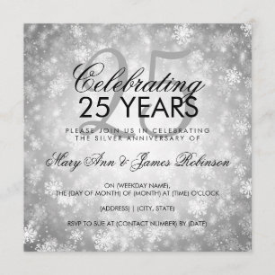 25. Hochzeitstag Winter Wonderland Silber Einladung