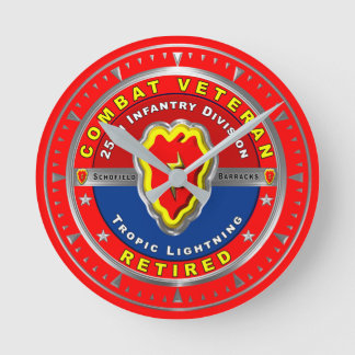 25. Infanterie Division Remüde Combat Veteran Runde Wanduhr