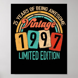25 Jahre alt sein 1997 25. Geburtstag Phantastisch Poster