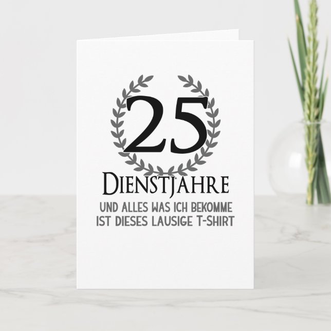 25 Jahre Firmenjubiläumsfirma Karte (Vorderseite)