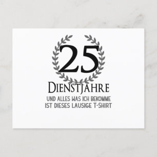 25 Jahre Firmenjubiläumsfirma Postkarte
