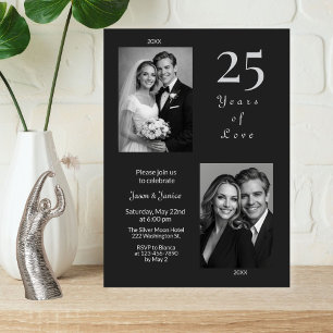 25 Jahre Liebe Hochzeitsjubiläumseinladung Einladung