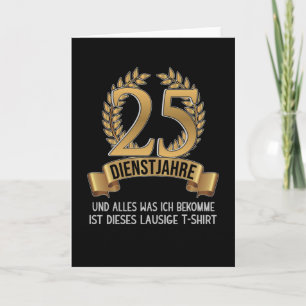 25 Jahre Mitarbeiter Firmenfeier Unternehmen Karte