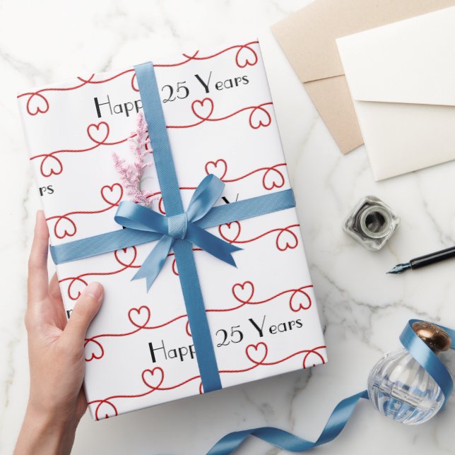 25 Jahre Rotes Herz Geschenkpapier (Schenken)