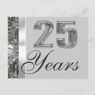 25 Jahre Silberhochzeit Elegante Einladung