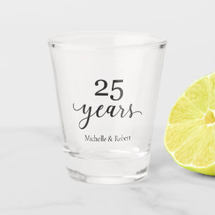 25 Jahre Silberner Hochzeitstag Elegant Schnapsglas