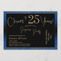25 Jahre Überraschung Geburtstag Gold & Blau