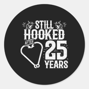 25 Jahre verheiratet - Angelpaar - 25. Hochzeitsta Runder Aufkleber