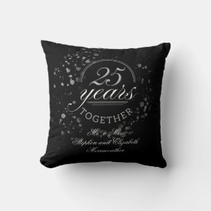 25 Jahre Zusammen Silberhochzeitsgeschenk Kissen