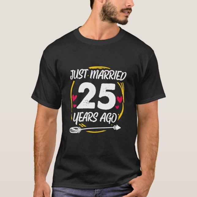 25. Jahrestag der Hochzeit Geschenk Verheiratet T-Shirt (Vorderseite)