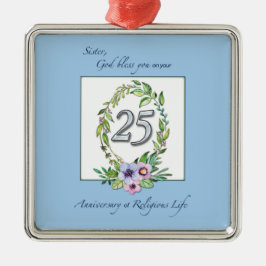 25. Jahrestag der Katholischen Nun, Tod und Silber Ornament Aus Metall