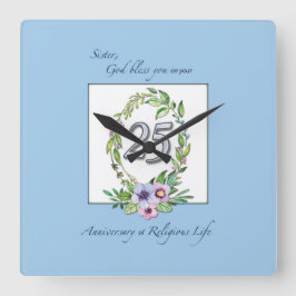 25. Jahrestag der Katholischen Nun, Tod und Silber Quadratische Wanduhr