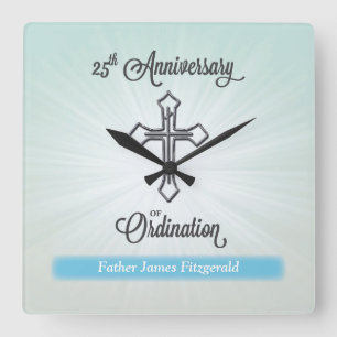 25. Jahrestag der Ordination, Square Gift Quadratische Wanduhr