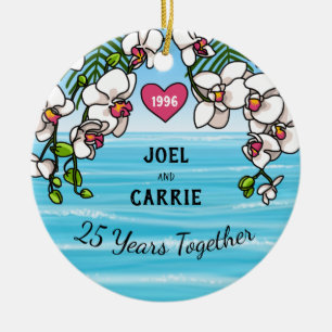 25. Jahrestag der Tropical Beach Orchids Keramik Ornament