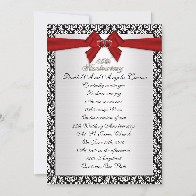 25. Jahrestag der Verlängerung der Frist Einladung (Vorderseite)